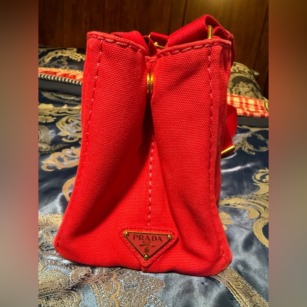 ❤️AUTH. PRADA Canapa PM Hand Bag Canvas 2way❤️ - Picture 5 of 12